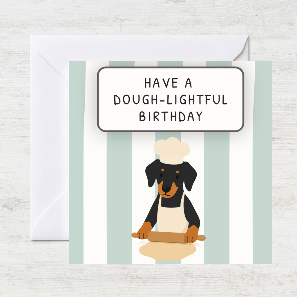 Funny Doberman Birthday Card - Doughlightful Birthday