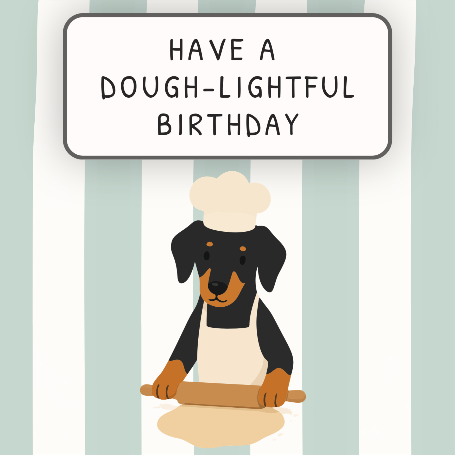 Funny Doberman Birthday Card - Doughlightful Birthday